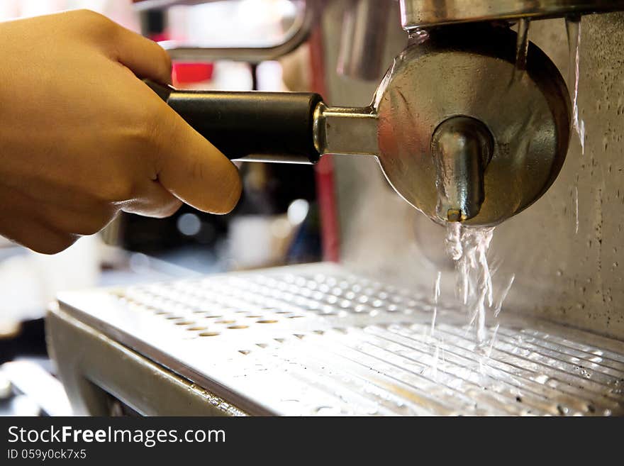 Close up of coffee maker equipment