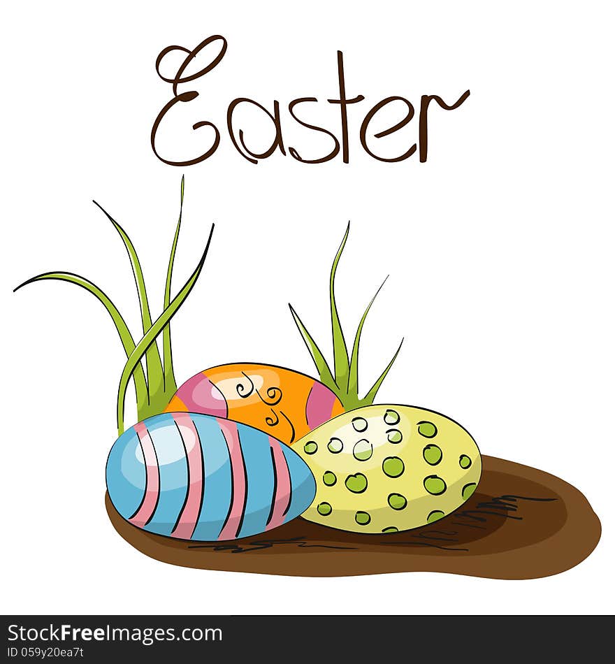 Vector Easter greeting card with eggs. Vector Easter greeting card with eggs