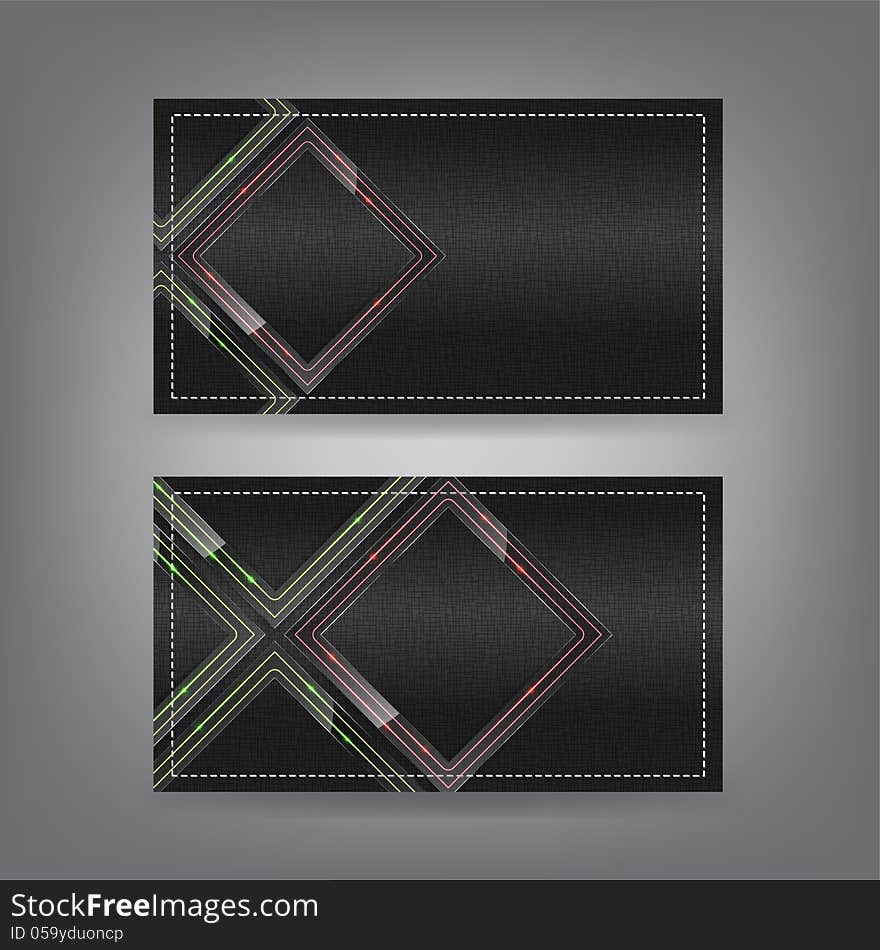 Textile and neon glass theme business card template (Part 5)