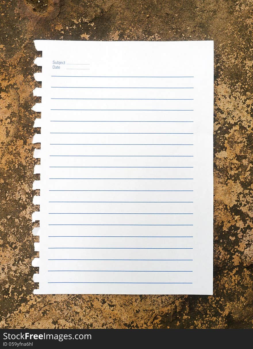 Notebook Paper On Rock