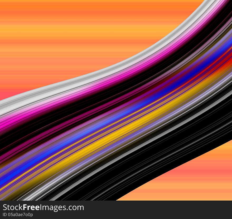 Abstract colored diagonal beams on orange background. Abstract colored diagonal beams on orange background