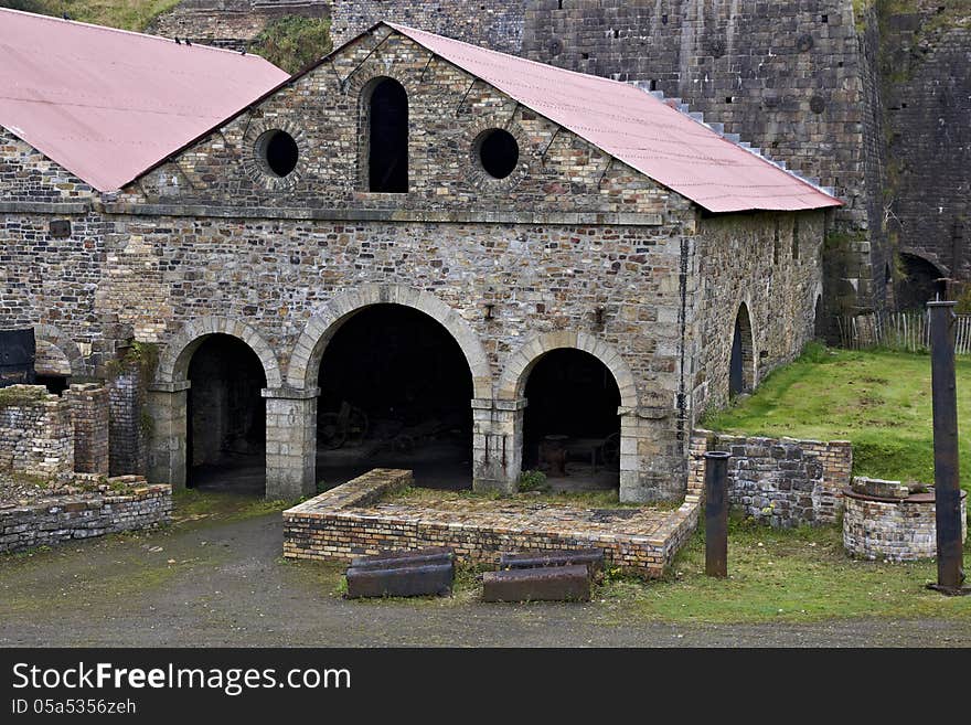 Disused building in old iron works in South Wales