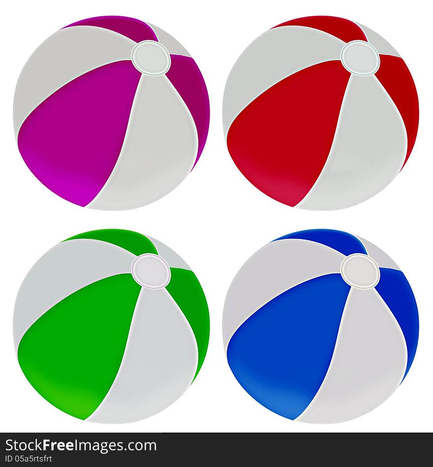 Illustration of colorful beach balls