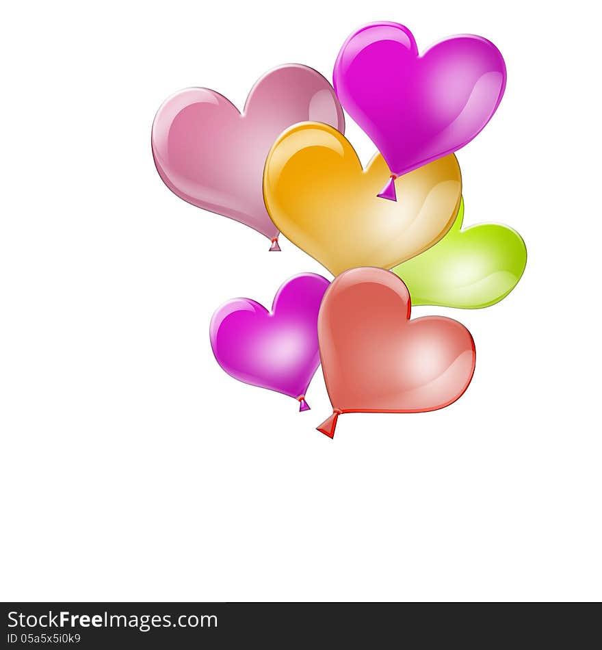 Colorful balloons in the shape of heart. Colorful balloons in the shape of heart