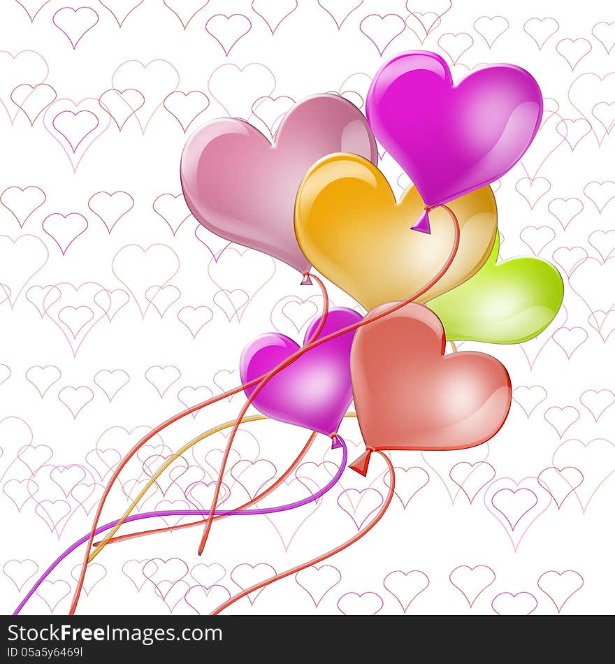 Colorful balloons in the shape of heart. Colorful balloons in the shape of heart