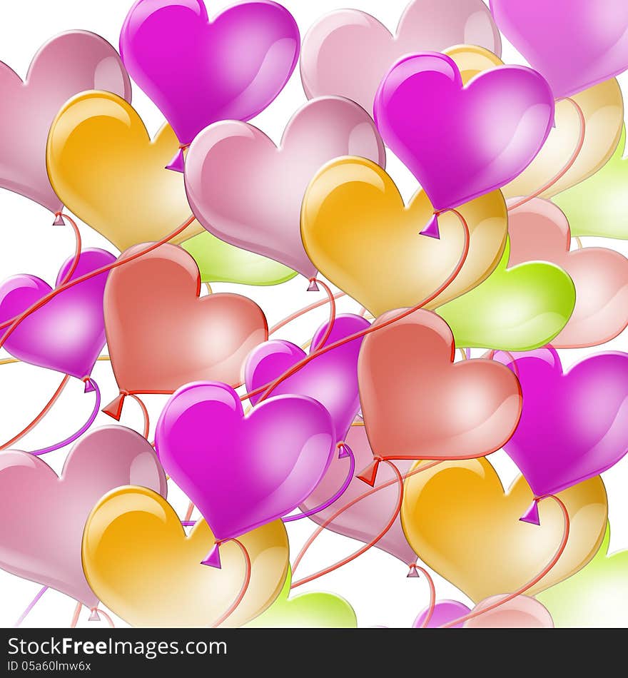 Colorful balloons in the shape of heart. Colorful balloons in the shape of heart