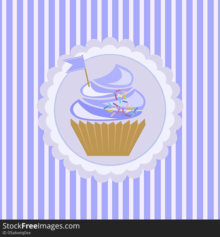 Background with cupcake and decoration