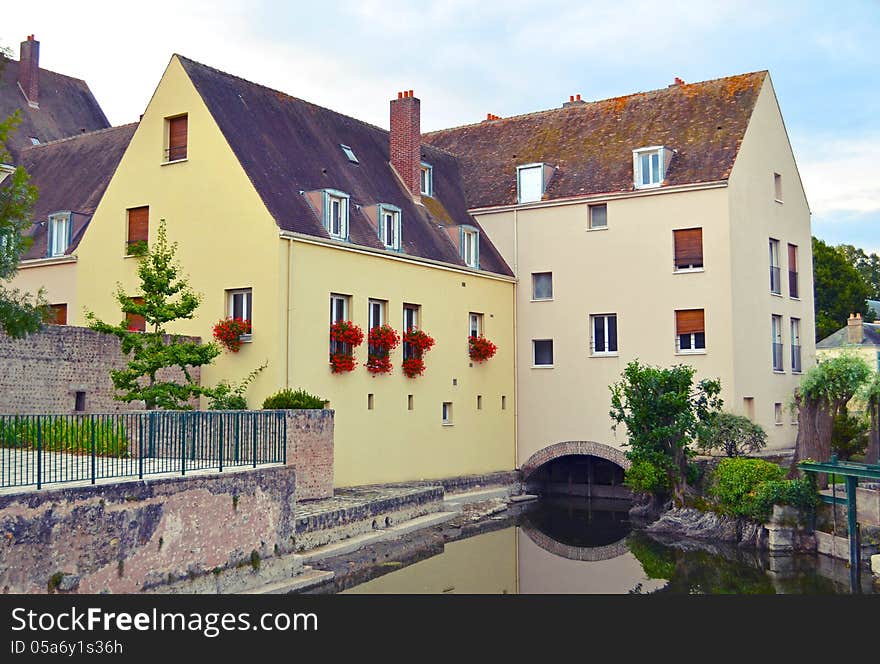 House in old bridge, Chartres, France. House in old bridge, Chartres, France