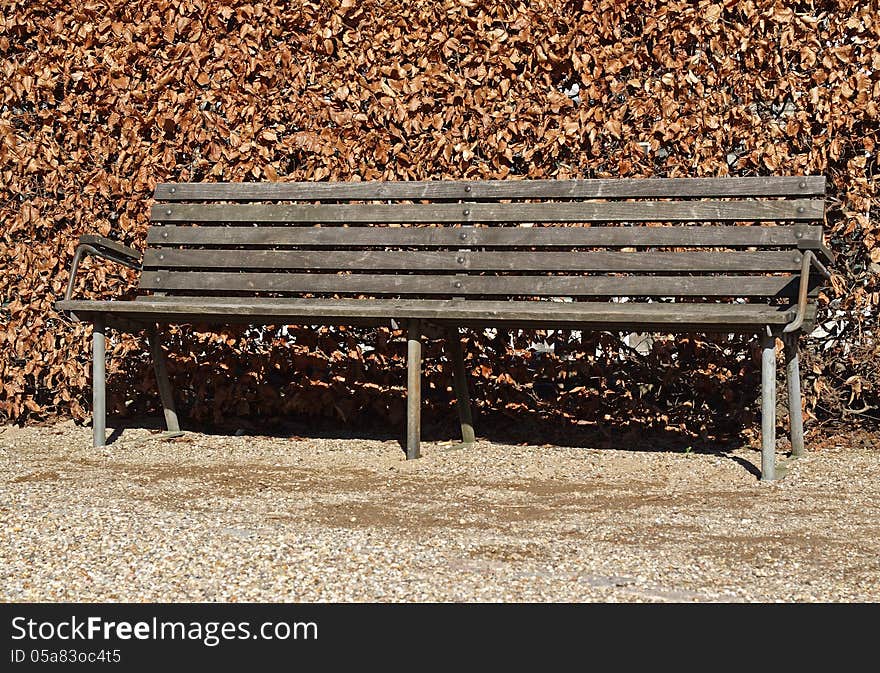 Old classic wooden bench in the park. Old classic wooden bench in the park