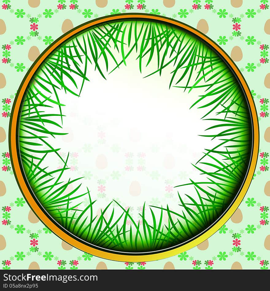 Grass circle  space with egg pattern