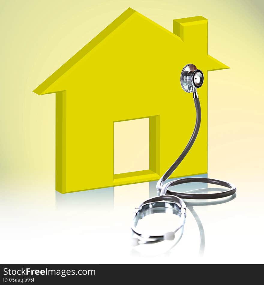 House Diagnostics,The concepts about home on a yellow background