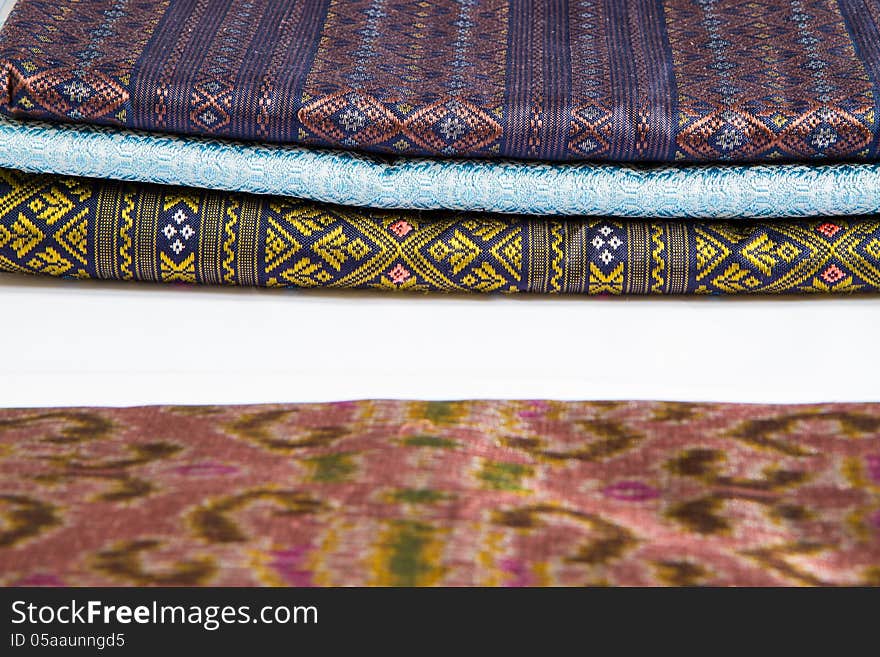 Thai silk background,Pattern of thai hand made