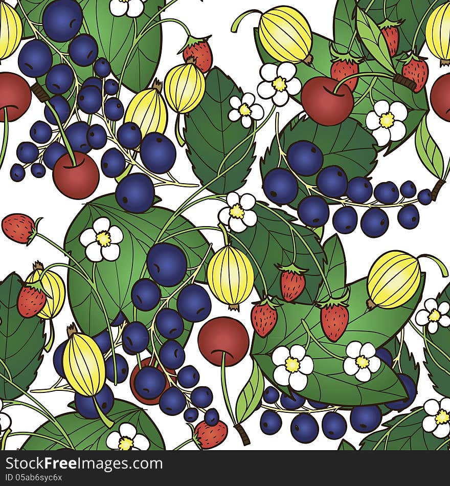 Pattern with berries