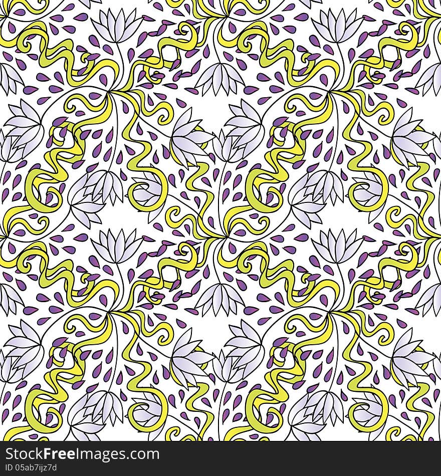 Vector seamless abstract background with flowers. Vector seamless abstract background with flowers