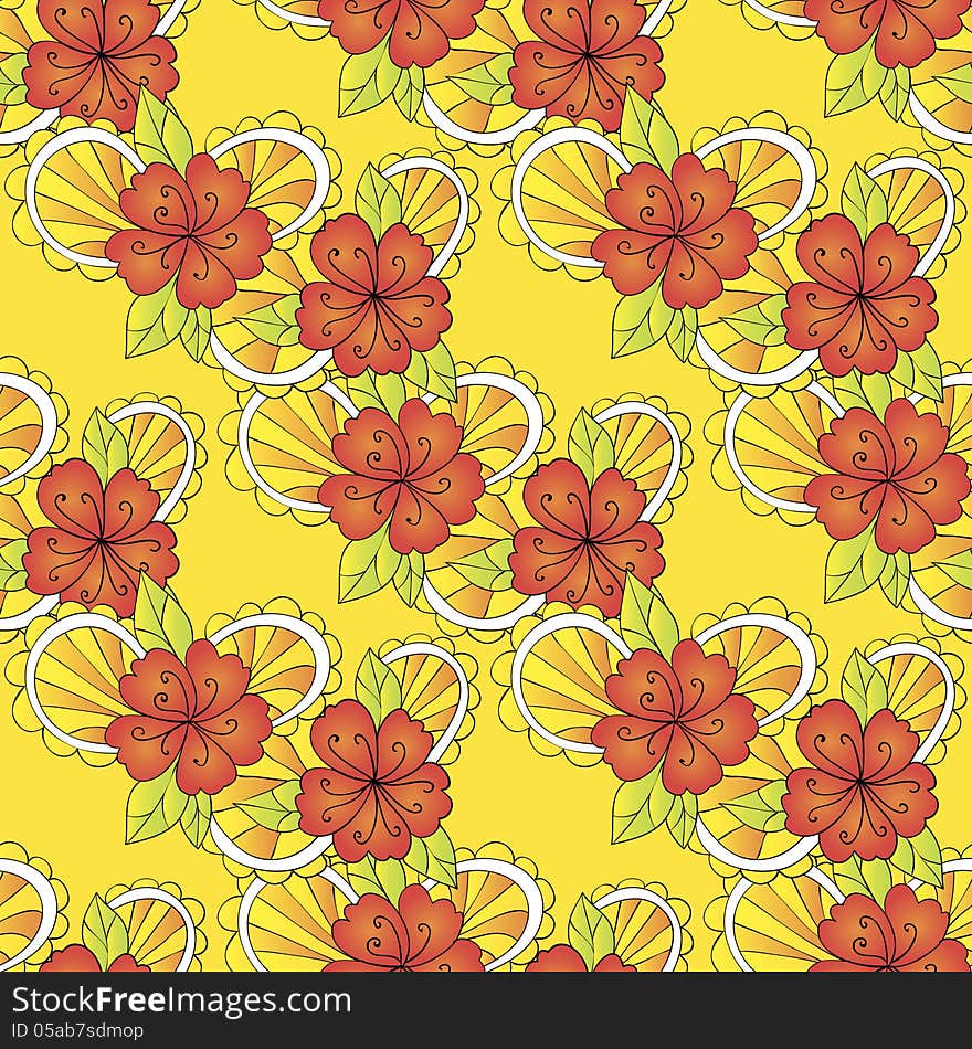 Vector seamless background with flowers. Vector seamless background with flowers