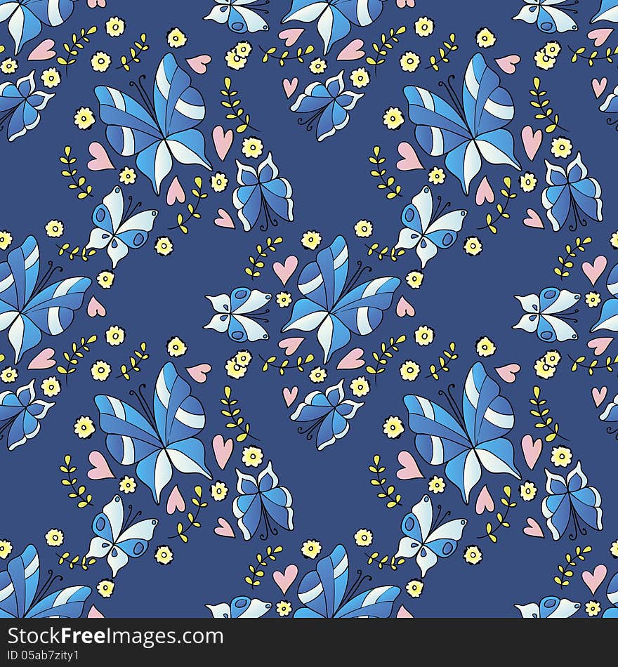 Pattern with butterfly