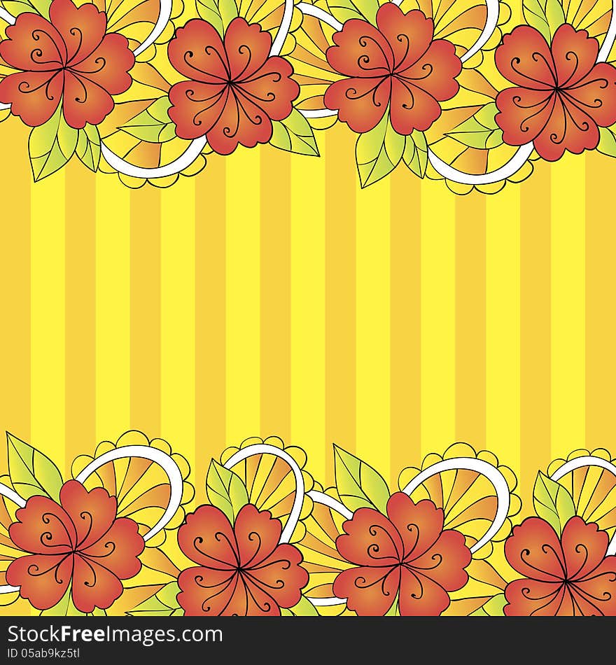 Vector summer background with flowers. Vector summer background with flowers