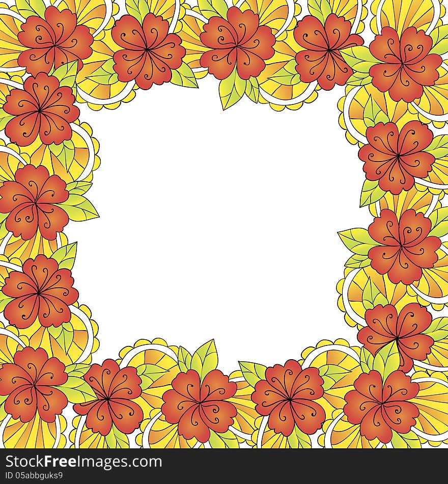 Vector summer background with flowers. Vector summer background with flowers