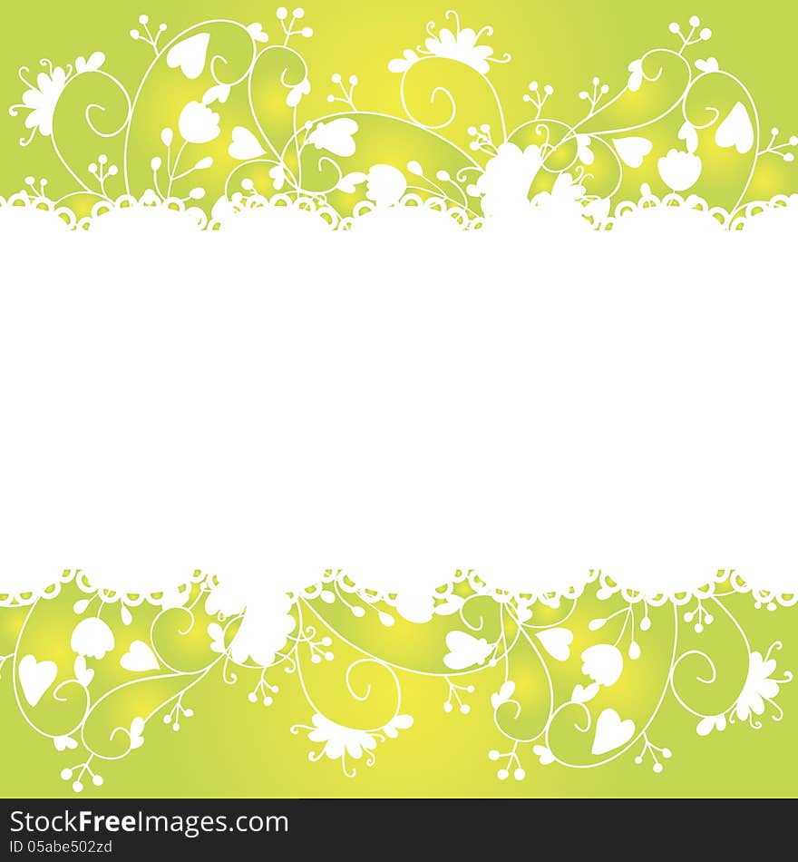 Vector abstract background with flowers and hearts