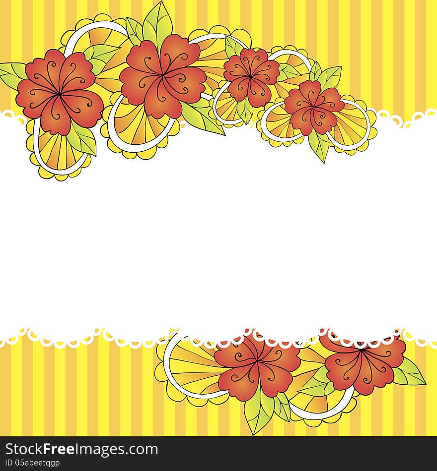 Vector summer background with flowers. Vector summer background with flowers