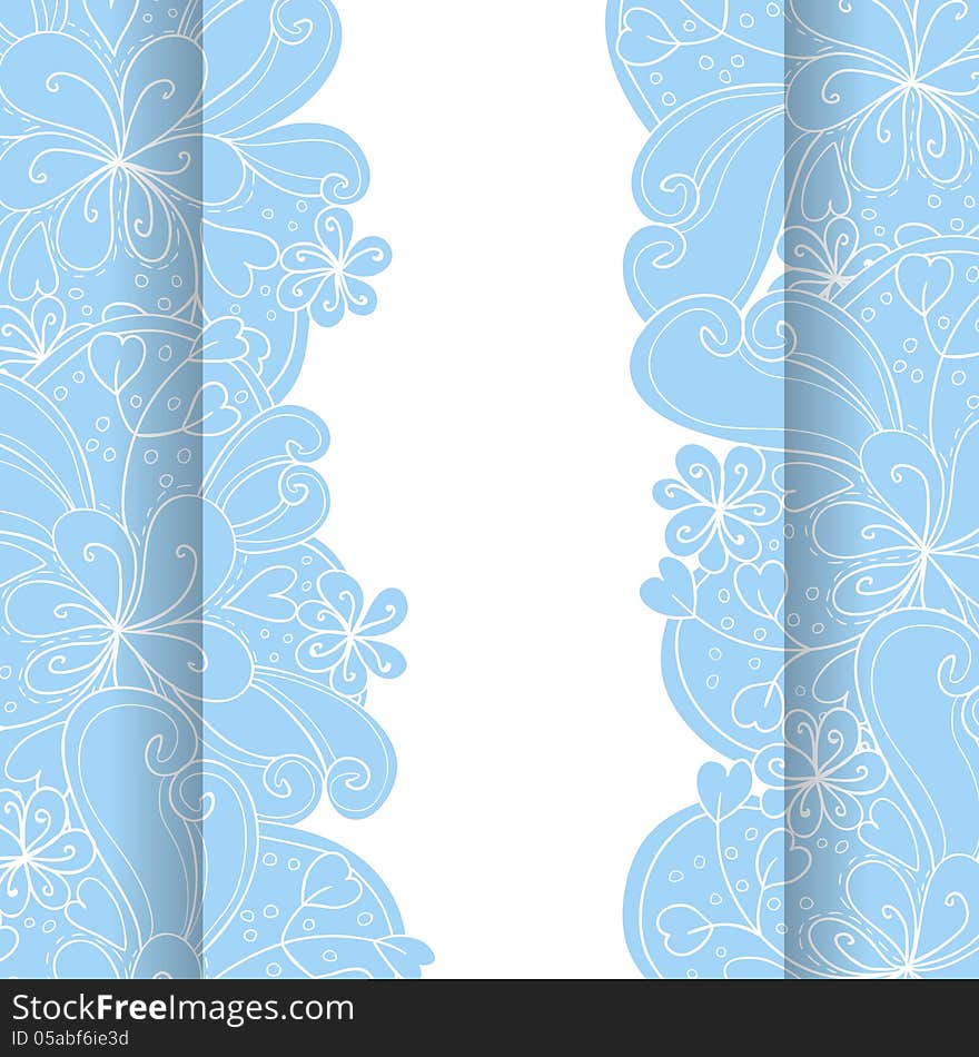 Vector abstract background with flowers and hearts