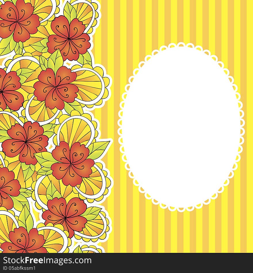 Vector summer background with flowers. Vector summer background with flowers