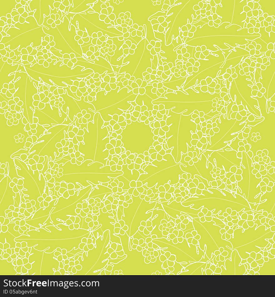 Vector seamless tropical background with flowers and palm. Vector seamless tropical background with flowers and palm