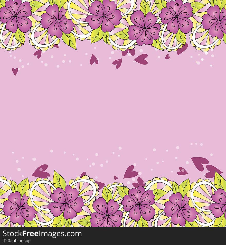 Vector summer background with flowers. Vector summer background with flowers