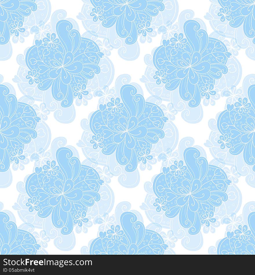 Vector seamless abstract background with flowers and hearts. Vector seamless abstract background with flowers and hearts