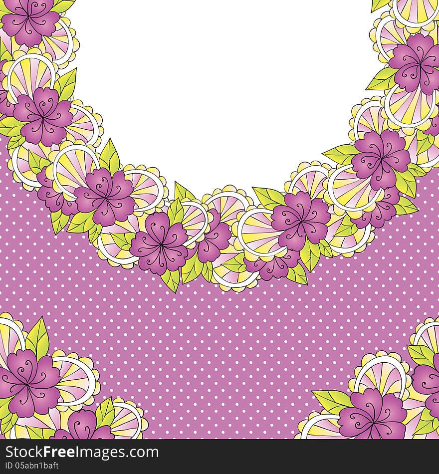 Vector summer background with flowers. Vector summer background with flowers