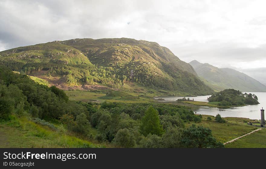 Memorial to the Jacobites at Glenfinnan, Highlands, Scotland