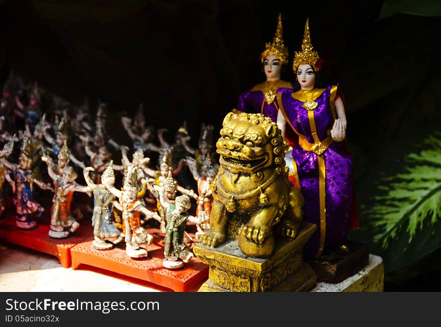 miniature statues in a bangkok market. miniature statues in a bangkok market