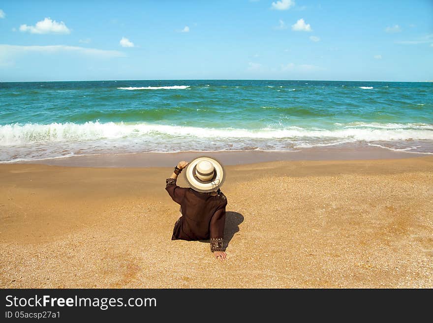 Girl On  Beach