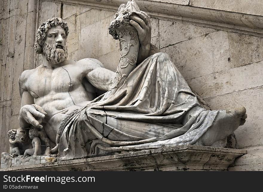 Statue of Tiber for Palazzo Senatorio, Rome, Italy