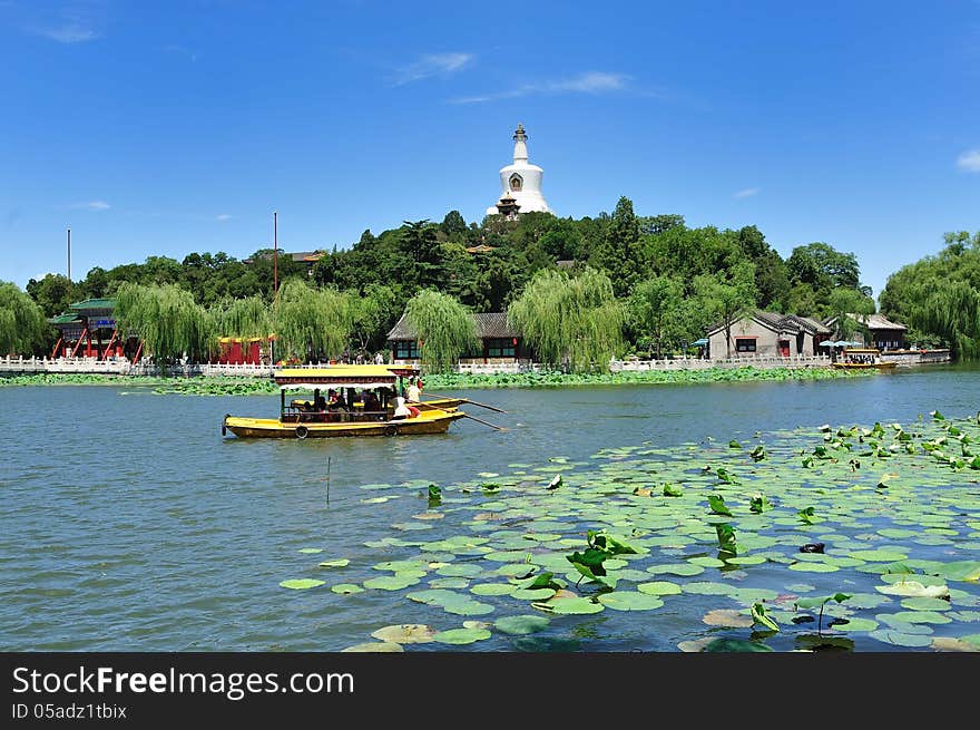 Beautiful beihai park in beijing china summer. Beautiful beihai park in beijing china summer