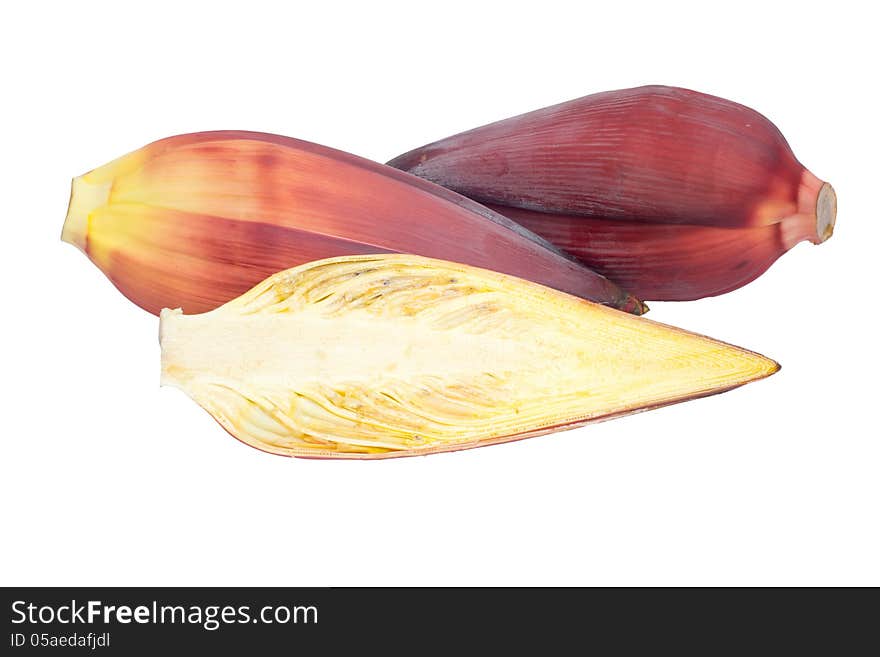 Banana flower isolated on white background