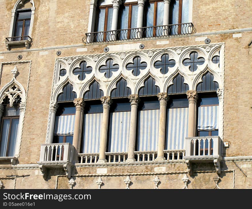 Facade of a palace in Venice