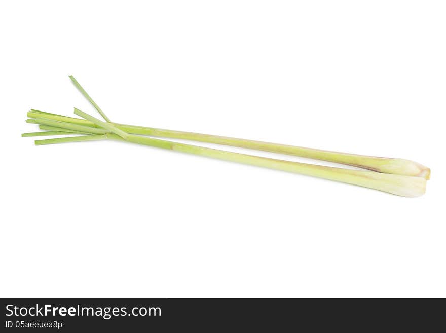 Fresh Lemon Grass on isolated white background