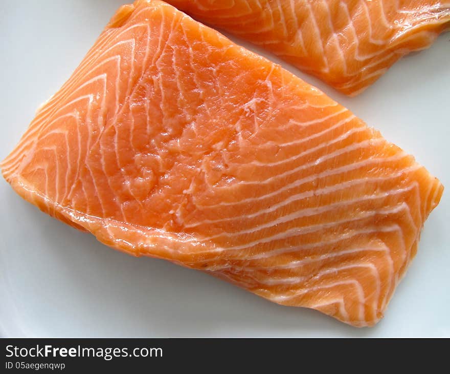 Close up of salmon fillets