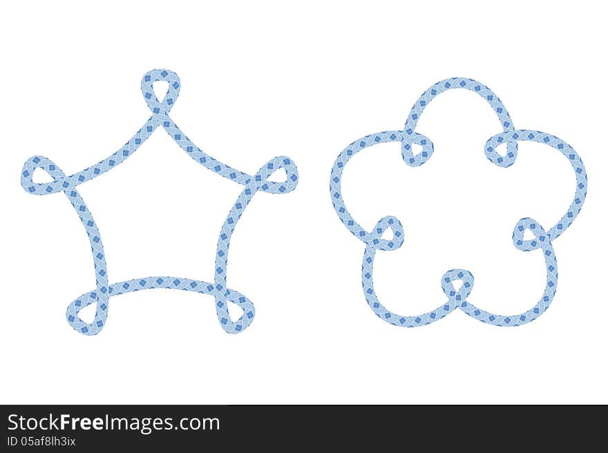 Set of two vector frame of blue rope for design