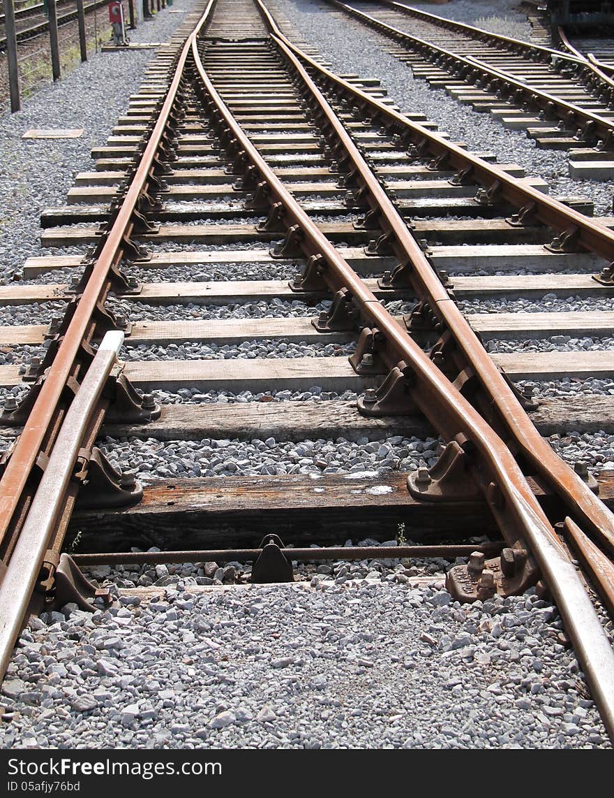 Change Over Points on a Railway Train Track.