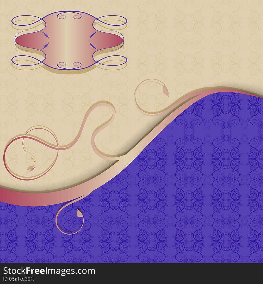 Vector ornate vintage background. Pink and blue. Vector ornate vintage background. Pink and blue.