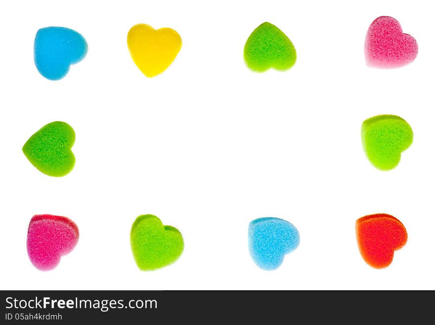 Frame Of Colorful Hearts