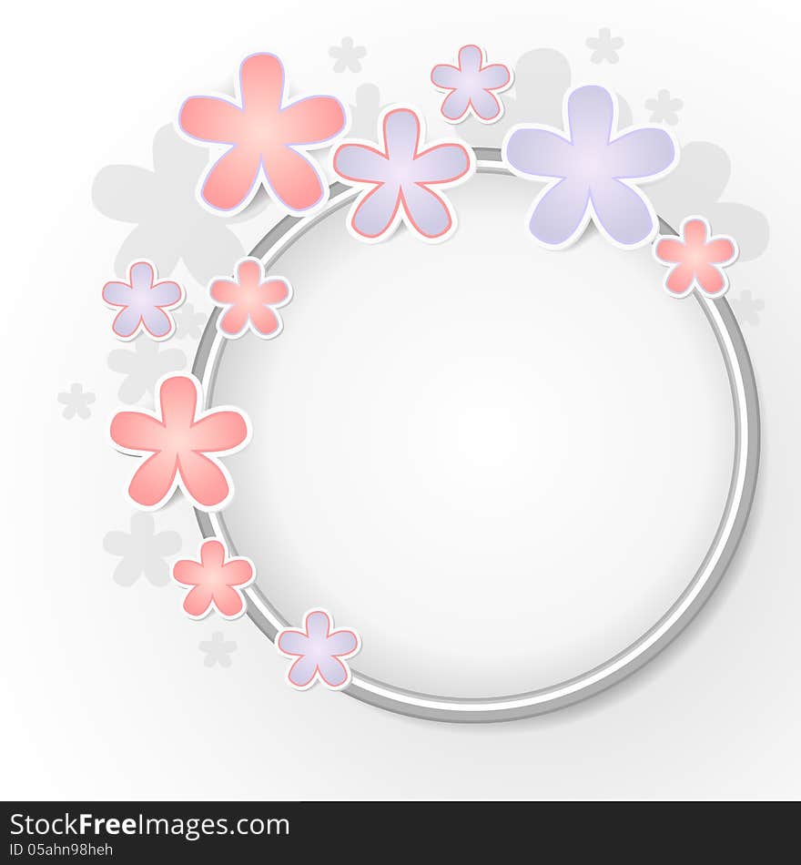 Modern paper cut background with spring flowers. Modern paper cut background with spring flowers