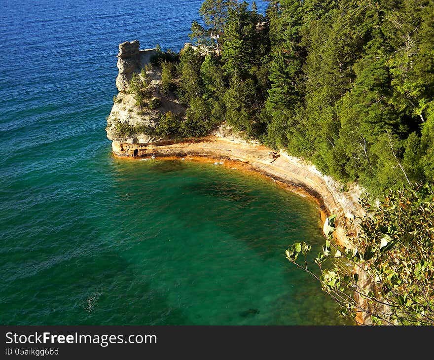 Photo of a unique rock formation along the shores of Lake Superior. Photo of a unique rock formation along the shores of Lake Superior