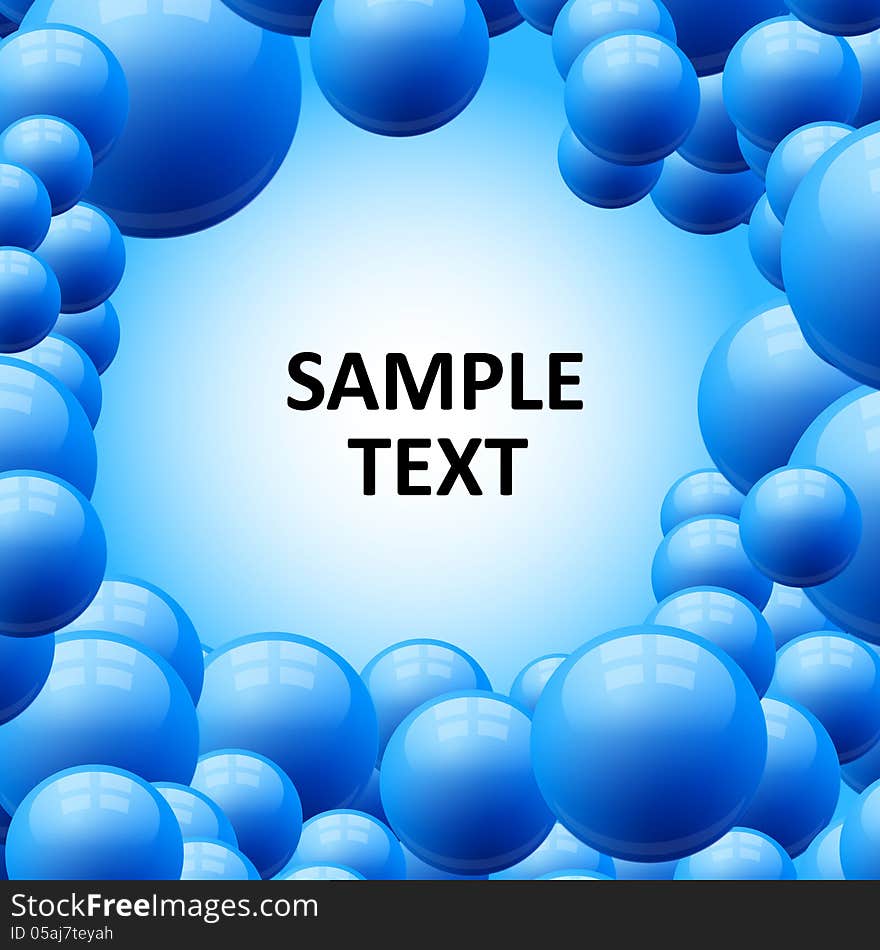 Blue Bubbles Abstract Vector Background