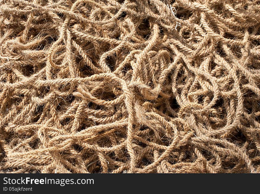 Coarse coconut rope abstract background