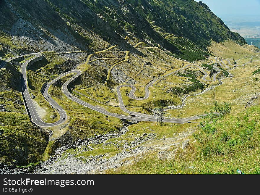 Carpathian curvy road crossing the mountains. Carpathian curvy road crossing the mountains