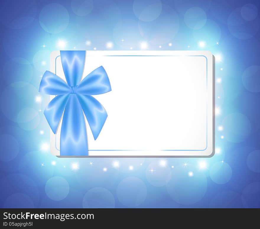 Card With A Blue Ribbon