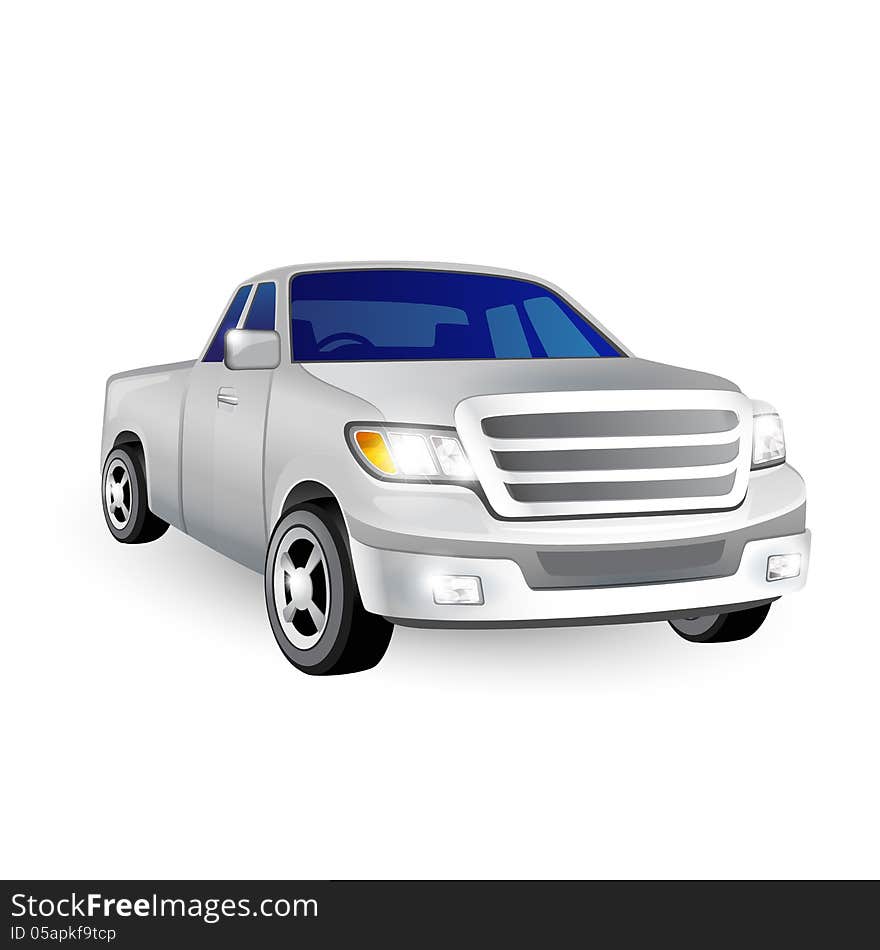 Vector illustration with a car on a white background. Vector illustration with a car on a white background